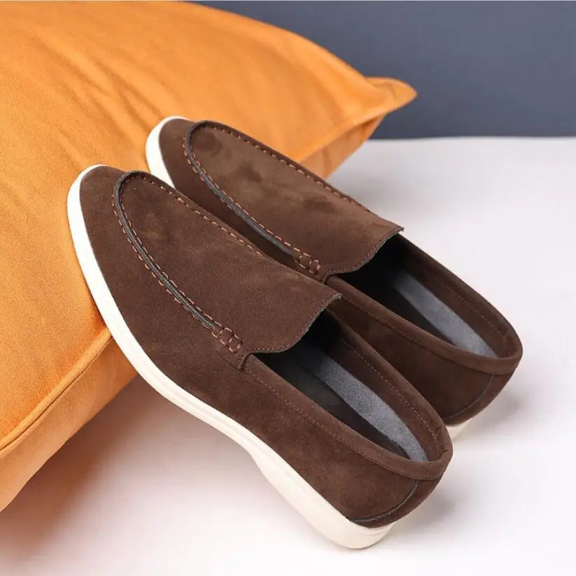 Fashion Men's Slip-on Casual Shoes Suede Leather Mens Trendy Classic Loafers Moccasins Men Outdoor Driving Flats