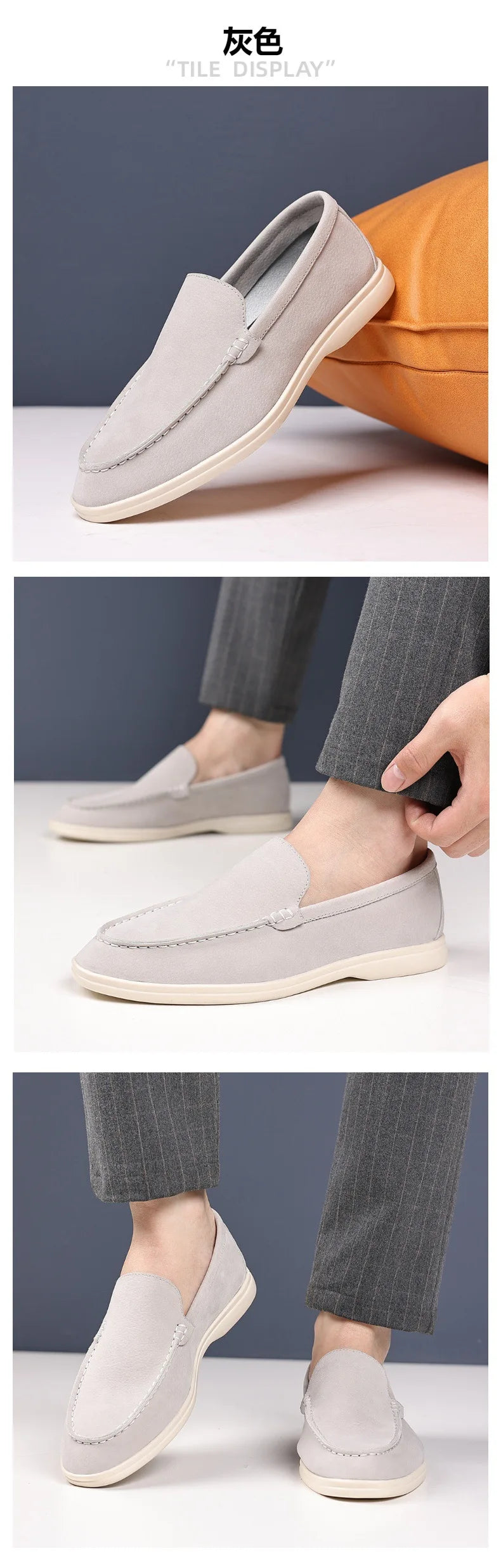 Fashion Men's Slip-on Casual Shoes Suede Leather Mens Trendy Classic Loafers Moccasins Men Outdoor Driving Flats