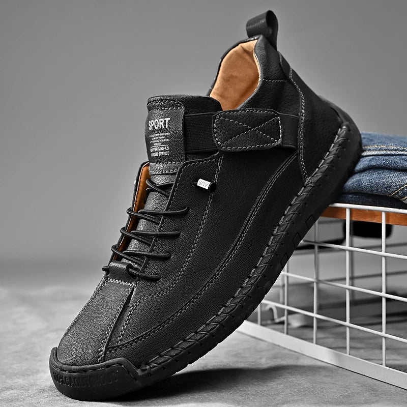 Elegant Men's Casual Slip-On Leather Loafers