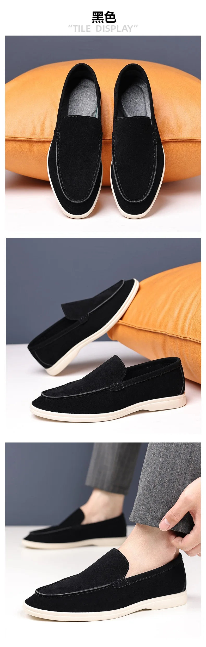 Fashion Men's Slip-on Casual Shoes Suede Leather Mens Trendy Classic Loafers Moccasins Men Outdoor Driving Flats