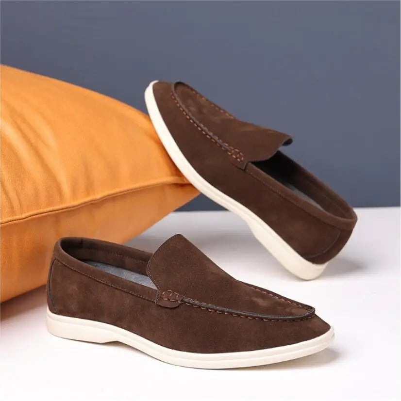Fashion Men's Slip-on Casual Shoes Suede Leather Mens Trendy Classic Loafers Moccasins Men Outdoor Driving Flats