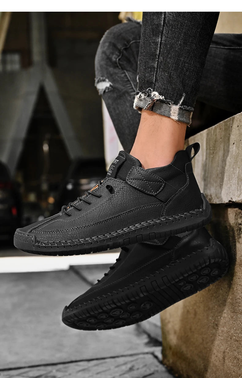 Elegant Men's Casual Slip-On Leather Loafers
