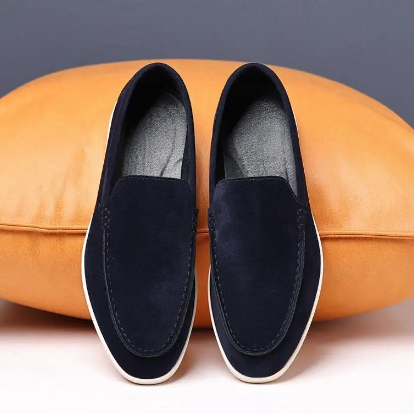 Fashion Men's Slip-on Casual Shoes Suede Leather Mens Trendy Classic Loafers Moccasins Men Outdoor Driving Flats