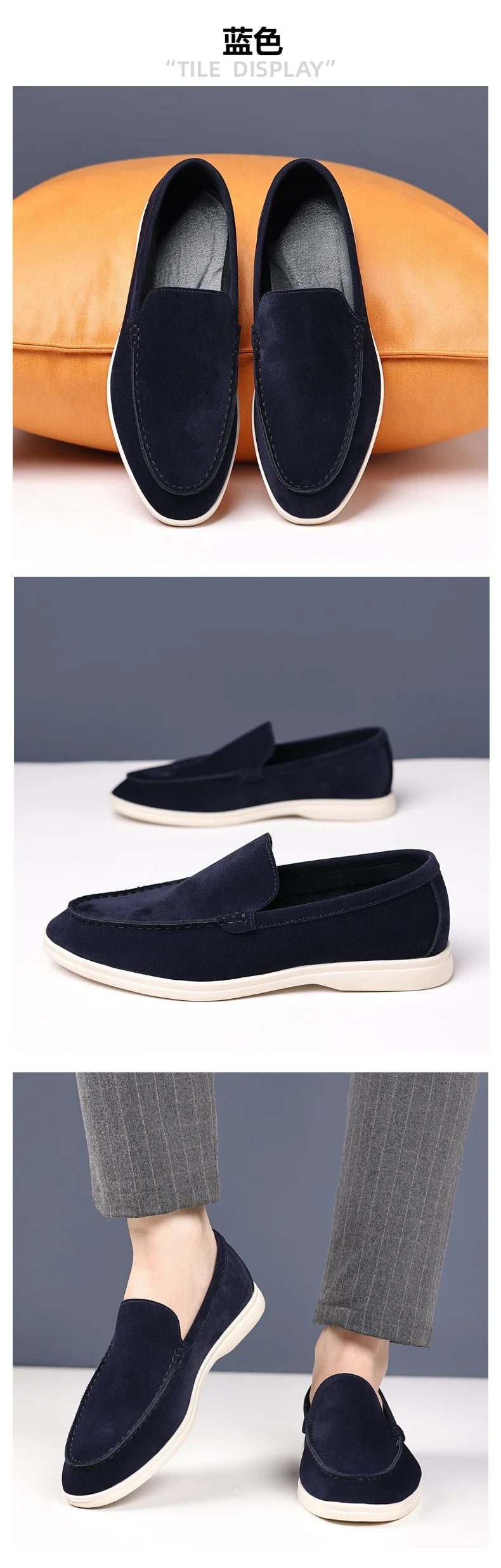 Fashion Men's Slip-on Casual Shoes Suede Leather Mens Trendy Classic Loafers Moccasins Men Outdoor Driving Flats