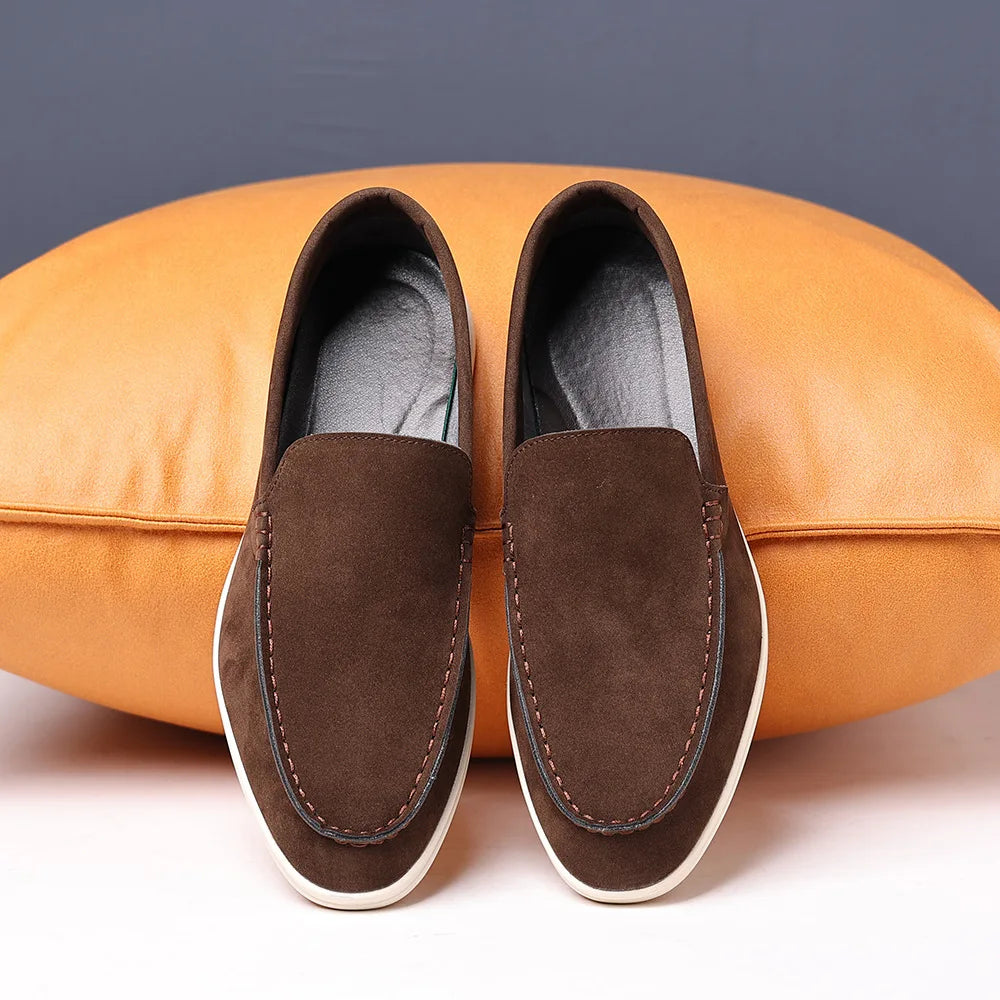 Fashion Men's Slip-on Casual Shoes Suede Leather Mens Trendy Classic Loafers Moccasins Men Outdoor Driving Flats