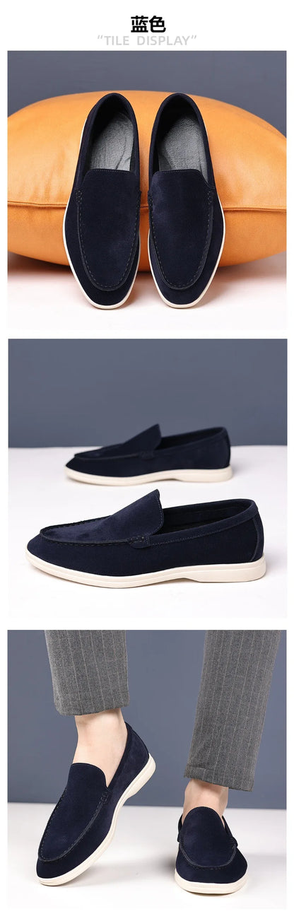 Fashion Men's Slip-on Casual Shoes Suede Leather Mens Trendy Classic Loafers Moccasins Men Outdoor Driving Flats